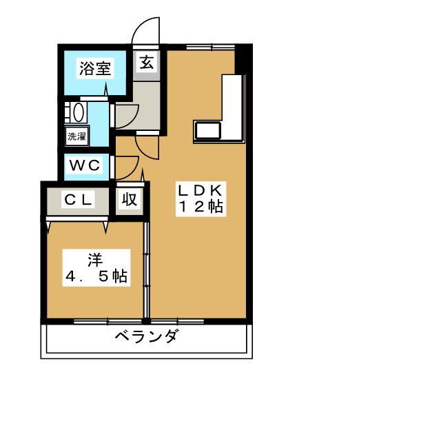 池ノ上マンションA棟(1LDK/4階)の間取り写真