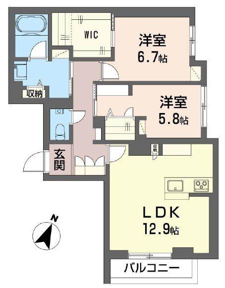 プランナイトウ(2LDK/2階)の間取り写真