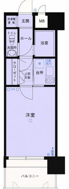 エステートモア天神STUDIO(1K/9階)の間取り写真