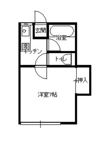 ソレイユC棟D棟(1K/1階)の間取り写真