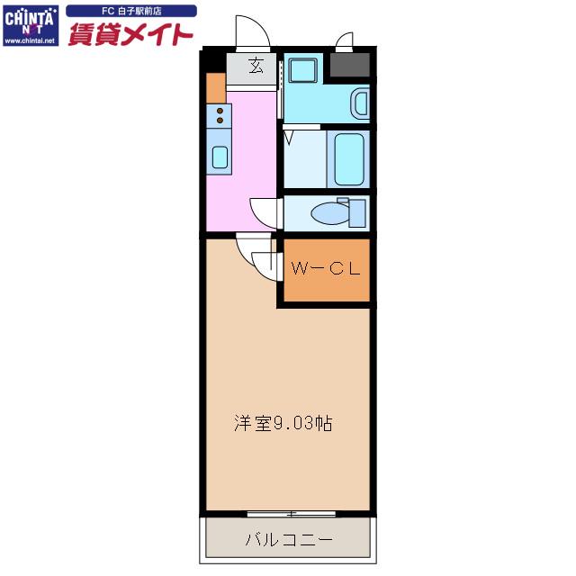 S-FORT鈴鹿(1K/14階)の間取り写真