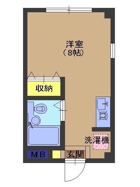 入船ビル(ワンルーム/1階)の間取り写真