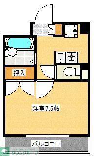 サンライズヒルズ(1K/2階)の間取り写真