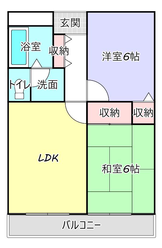 カーサ・プリマベーラ(2LDK/3階)の間取り写真