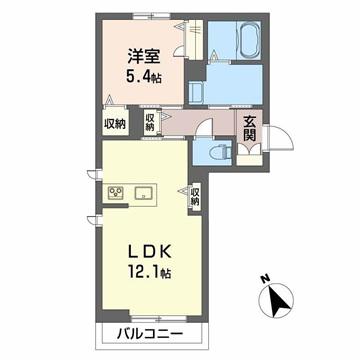 プレジオキソ(1LDK/1階)の間取り写真