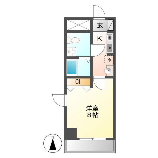 リアライズ今池(1K/3階)の間取り写真