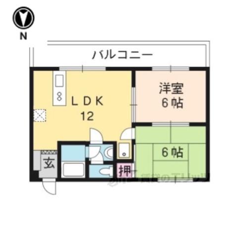 KS北山(2LDK/2階)の間取り写真
