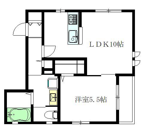 MAISON DE FLEURII(1LDK/2階)の間取り写真