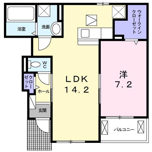 シャルム・ソレイユ(1LDK/1階)の間取り写真