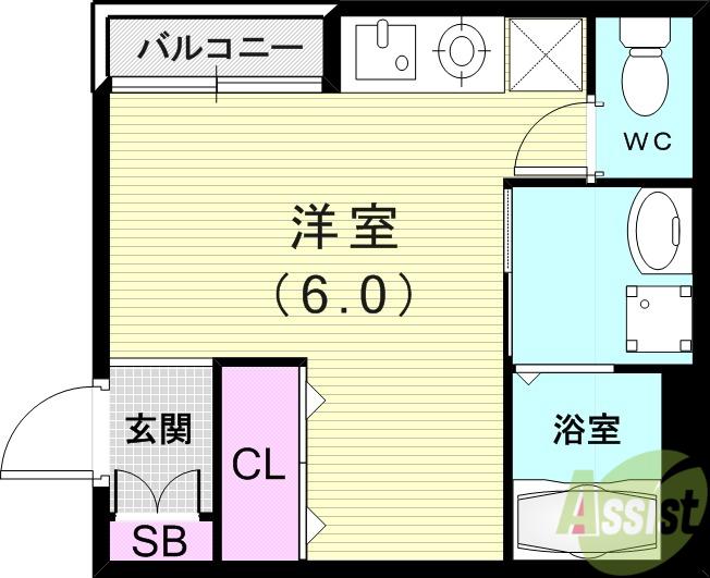 アドマステラス池田新町(ワンルーム/2階)の間取り写真