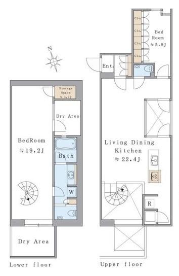 BRILLIA IST西麻布霞町(2LDK/1階)の間取り写真