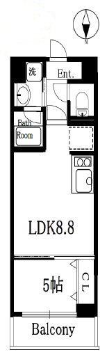 ブラービ南船場(1LDK/7階)の間取り写真