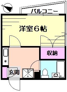 エクセルシア松ヶ丘(1K/1階)の間取り写真