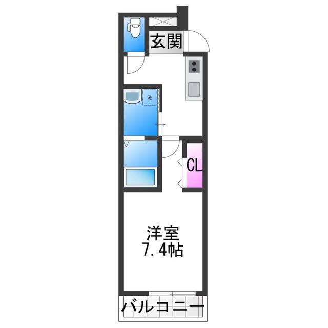 フジパレス山之内サウス(1K/1階)の間取り写真