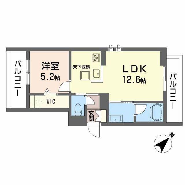 プティ・サーブル(1LDK/1階)の間取り写真