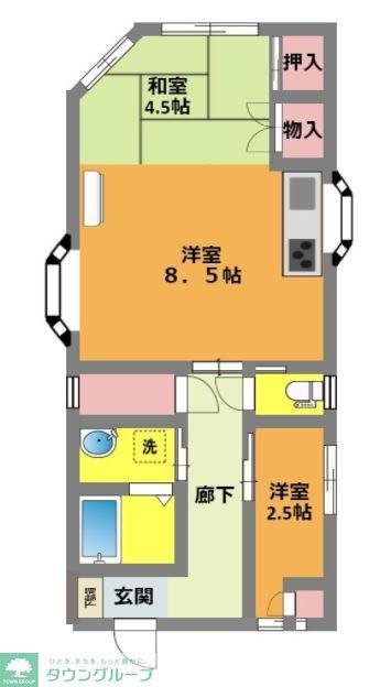 PMZ川口(2DK/2階)の間取り写真