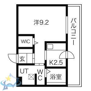 アルタイル1ST(1K/2階)の間取り写真