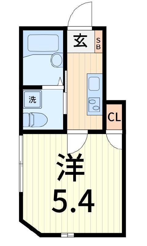 グランシャレー千住旭町(1K/1階)の間取り写真