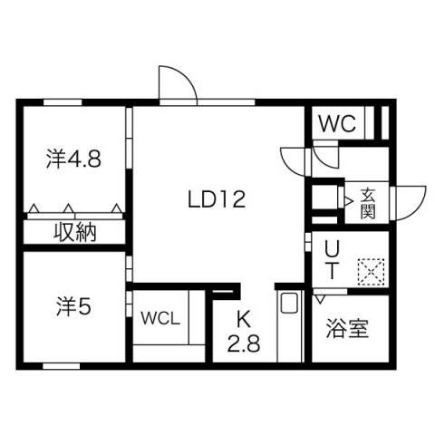 ブルーイング本町(2LDK/2階)の間取り写真