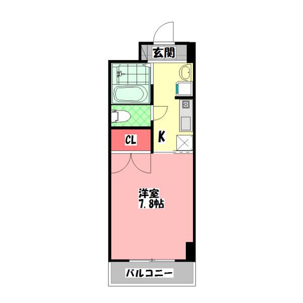 MS FLAT(1K/6階)の間取り写真
