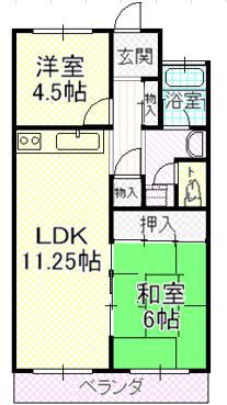 マルウビル(2LDK/6階)の間取り写真