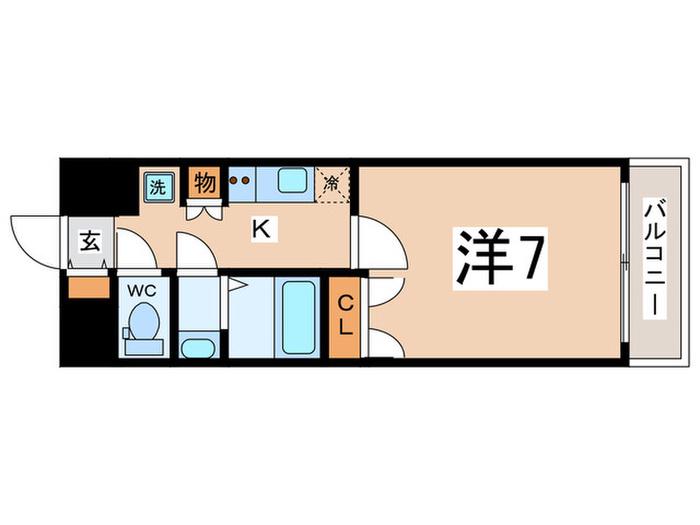 WING TERRACE MINAMIHORIE(1K/8階)の間取り写真