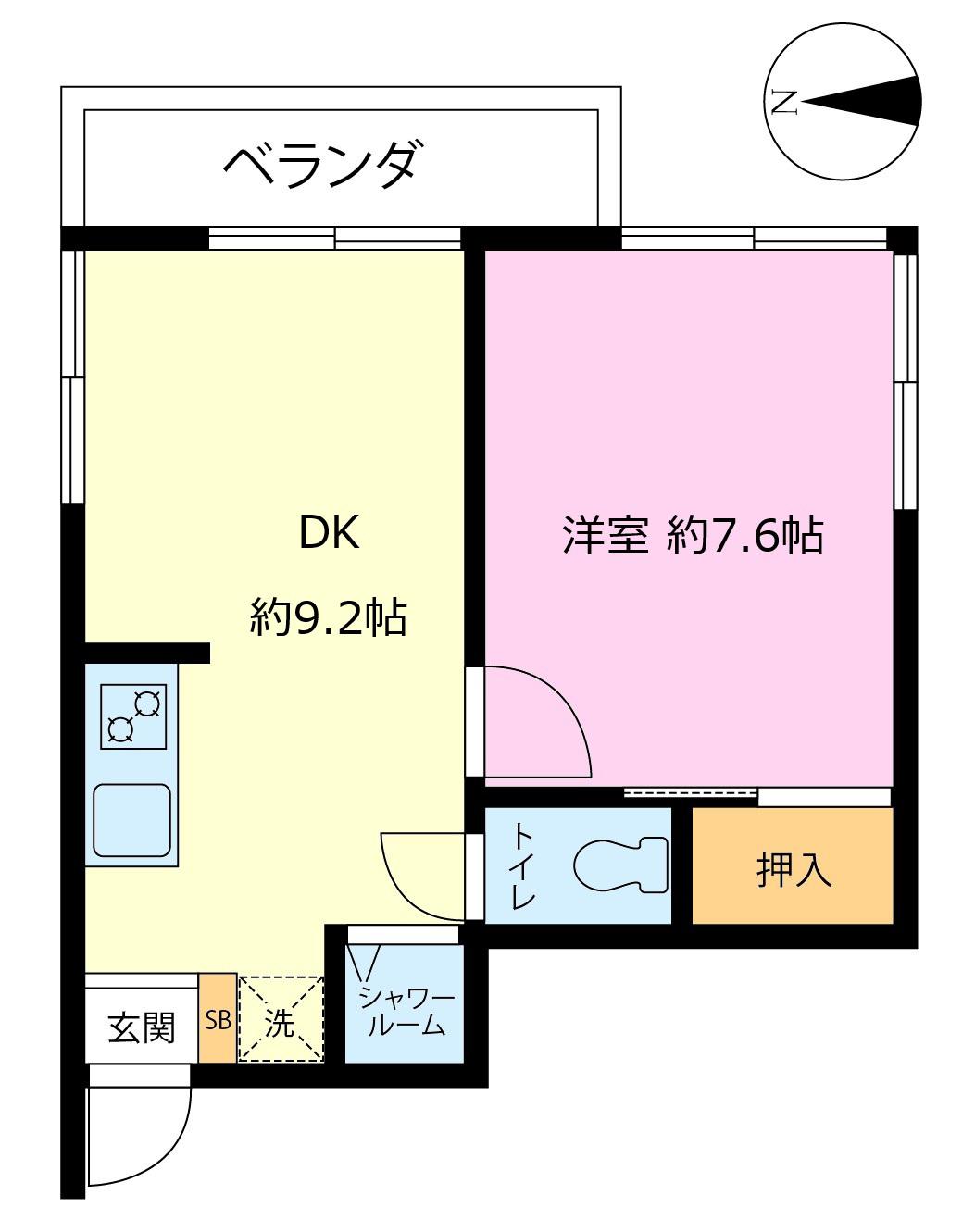 寿コーポ(1DK/2階)の間取り写真