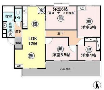 ジュネス戸田(4LDK/3階)の間取り写真