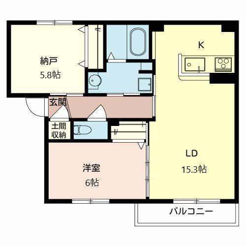 シャーメゾン鮎川(2LDK/2階)の間取り写真