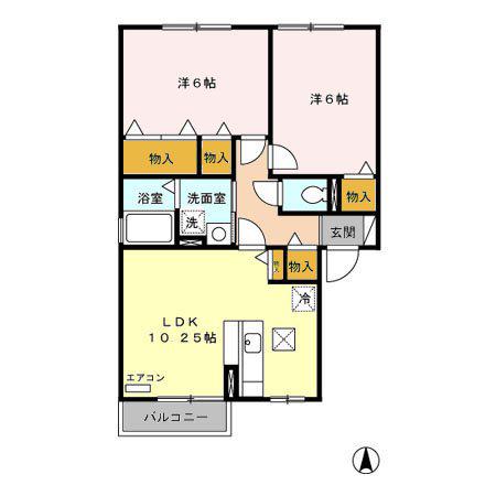 ブライテンクレスト(2LDK/1階)の間取り写真
