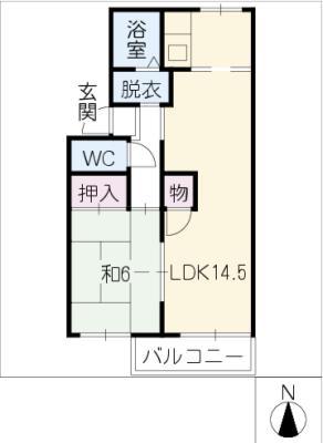 パークサイド清洲(1LDK/2階)の間取り写真
