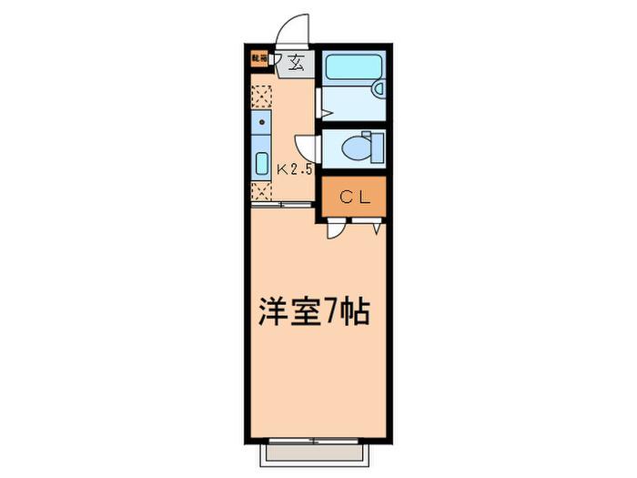 ジョリエ赤堤(1K/2階)の間取り写真