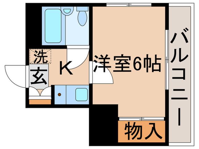山崎ビル(1K/2階)の間取り写真