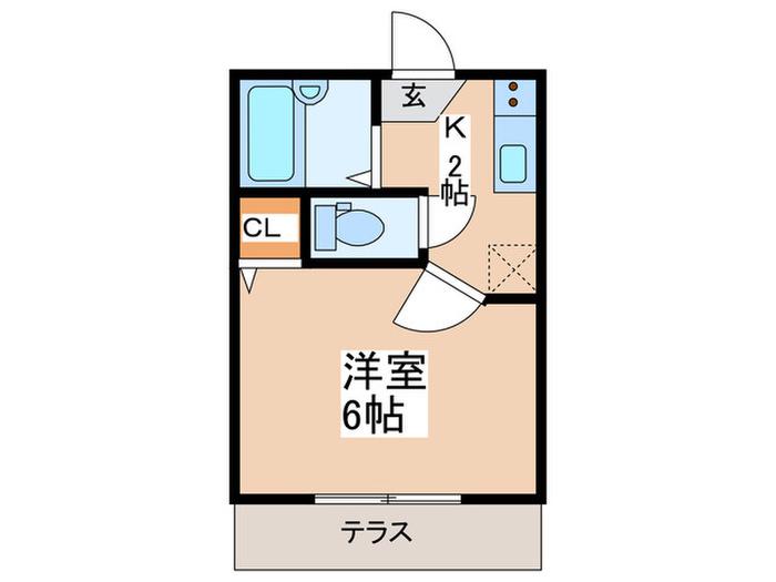 エリールミサキ(1K/1階)の間取り写真