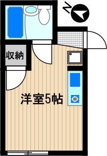 ユニオンハイツ鹿島田B棟(ワンルーム/2階)の間取り写真