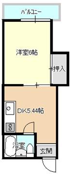 ハイツ樋の口(1DK/4階)の間取り写真
