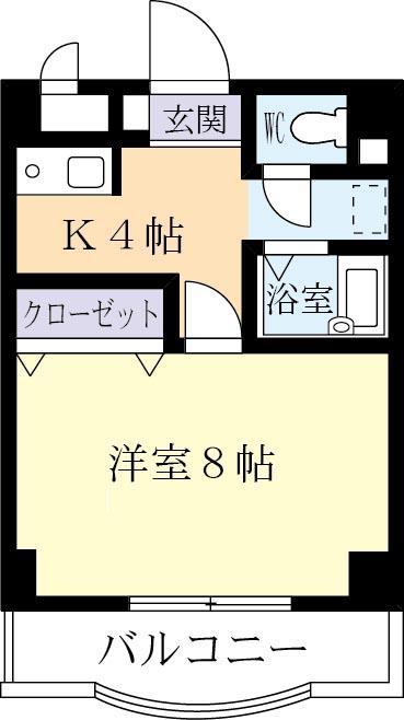 グランパスつくば(1K/3階)の間取り写真