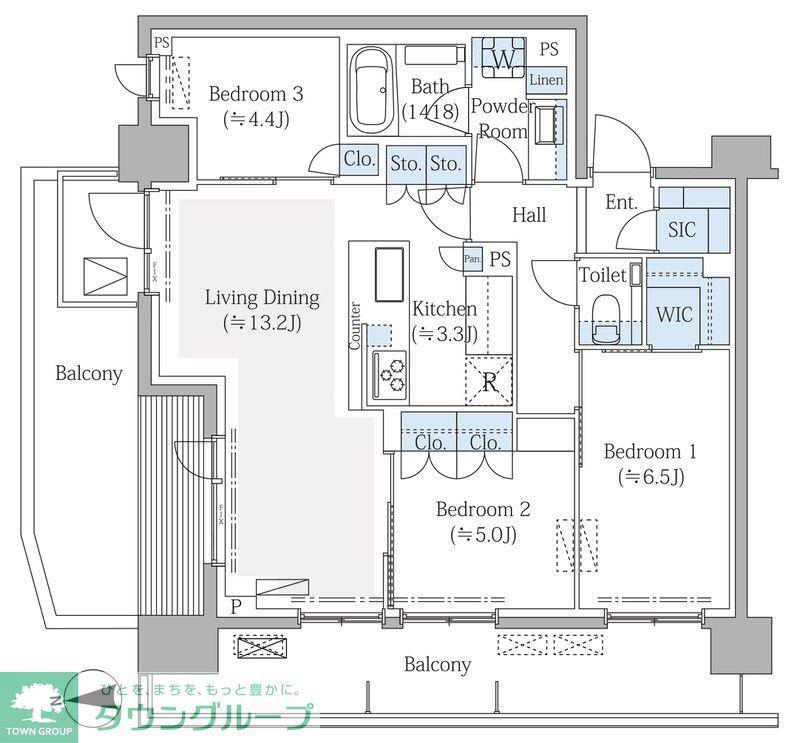 リビオ上野池之端(2SLDK/6階)の間取り写真
