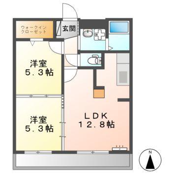 BRILLANTE GISHOU(2LDK/3階)の間取り写真