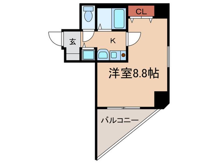 ロイヤルヒル神戸三宮II(1K/5階)の間取り写真