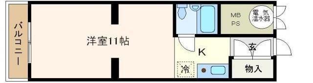 マイルド西新宿(1K/2階)の間取り写真