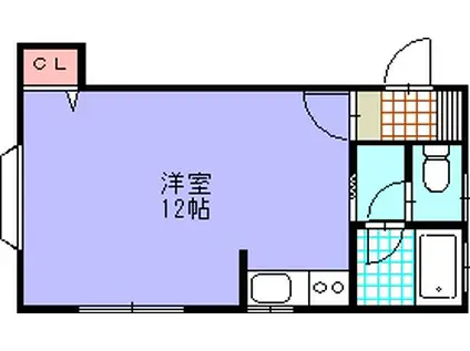 ハイツミナト(ワンルーム/2階)の間取り写真
