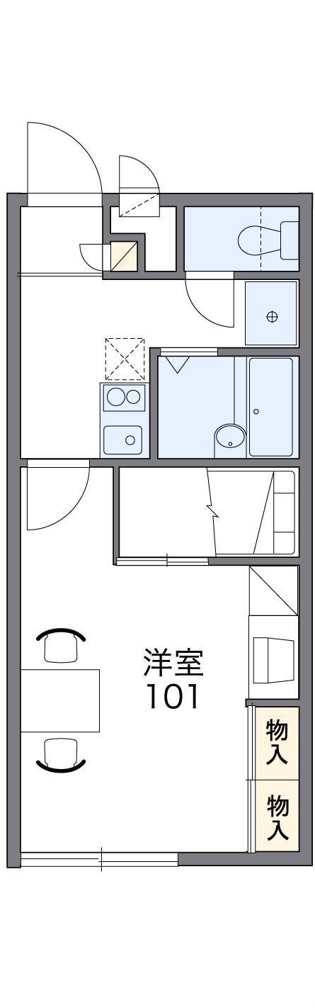 レオパレスグルワール28(1K/2階)の間取り写真