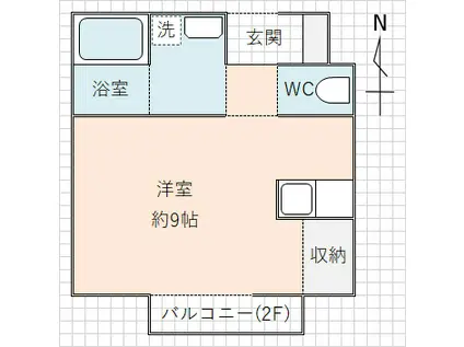 リトルウイング(ワンルーム/1階)の間取り写真