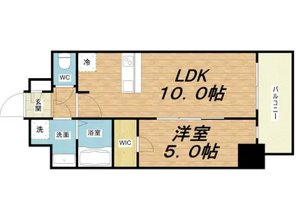 プレサンス大国町ラヴェニール(1LDK/3階)の間取り写真