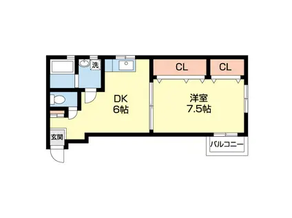 玄海コーポ(1LDK/2階)の間取り写真