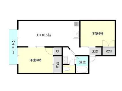 スルガヒルキャッスル(2LDK/2階)の間取り写真