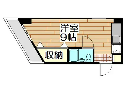 クローバーハイツ(ワンルーム/4階)の間取り写真