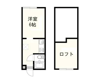 スペースタキオン(1K/2階)の間取り写真