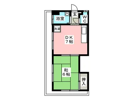 ニューアンドウビル(1DK/3階)の間取り写真